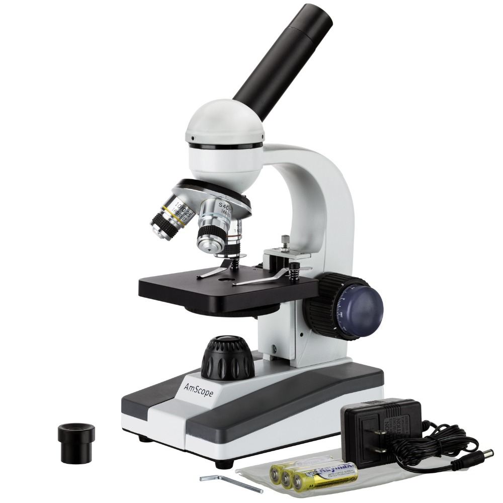 Microscope Compound 40X - Mikroskop Monokuler LED Portabel Seri AmScope
