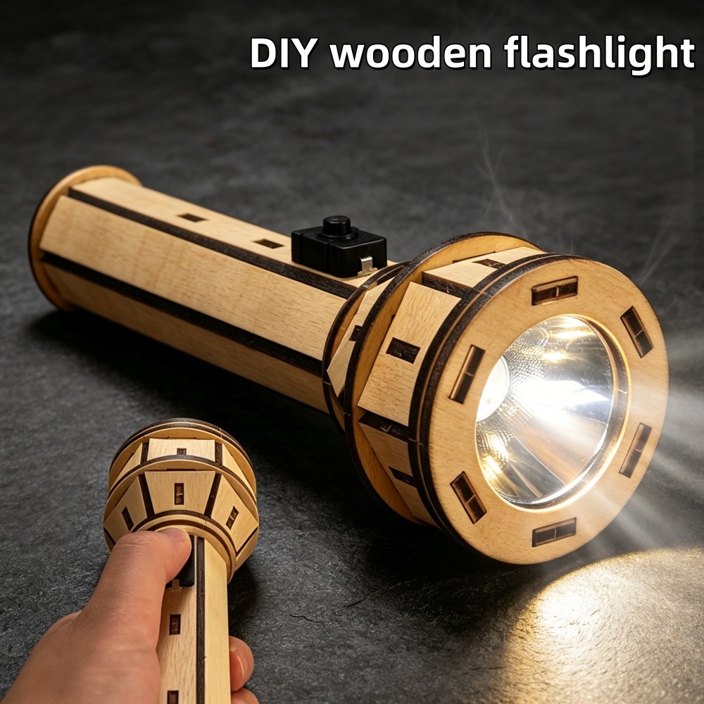 Science Project Diy - Kit Puzzle Senter Kayu DIY STEM