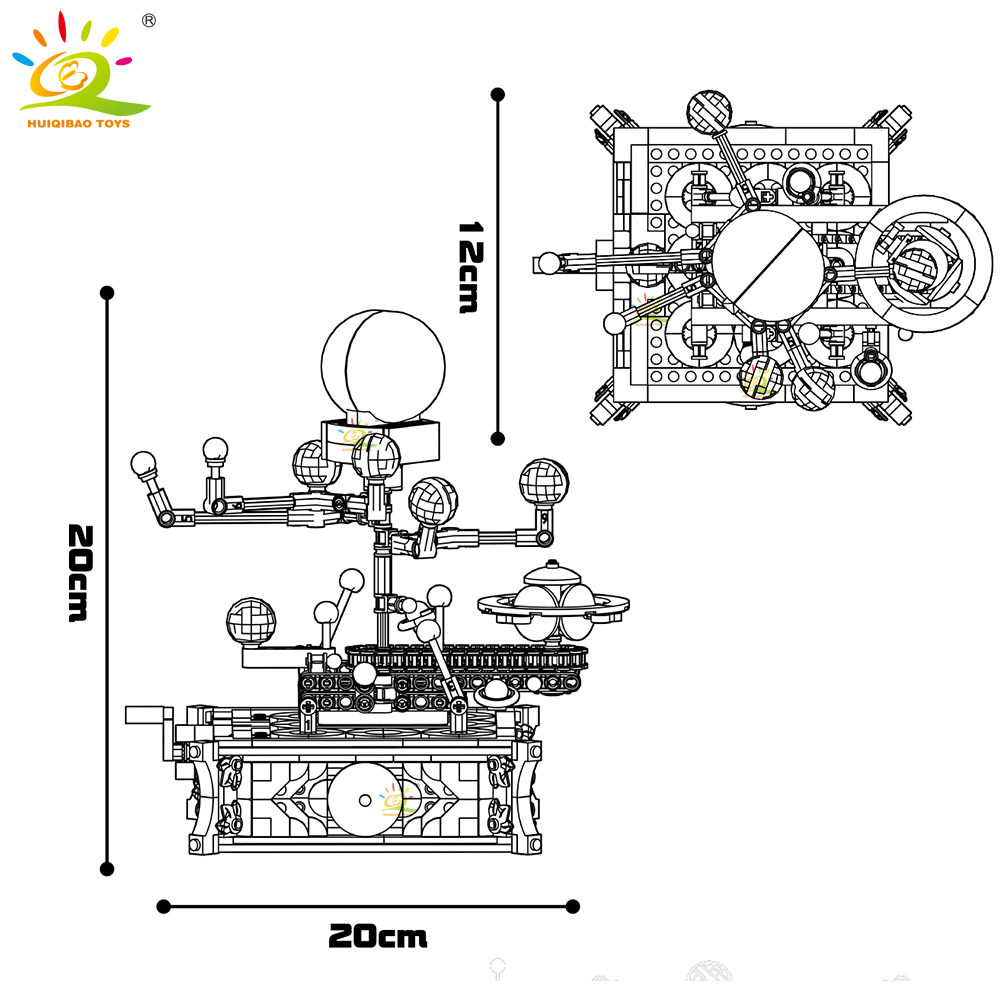 HUIQIBAO MOC Ruang Tata Surya  - Solar System Orrery ulasan dan harga