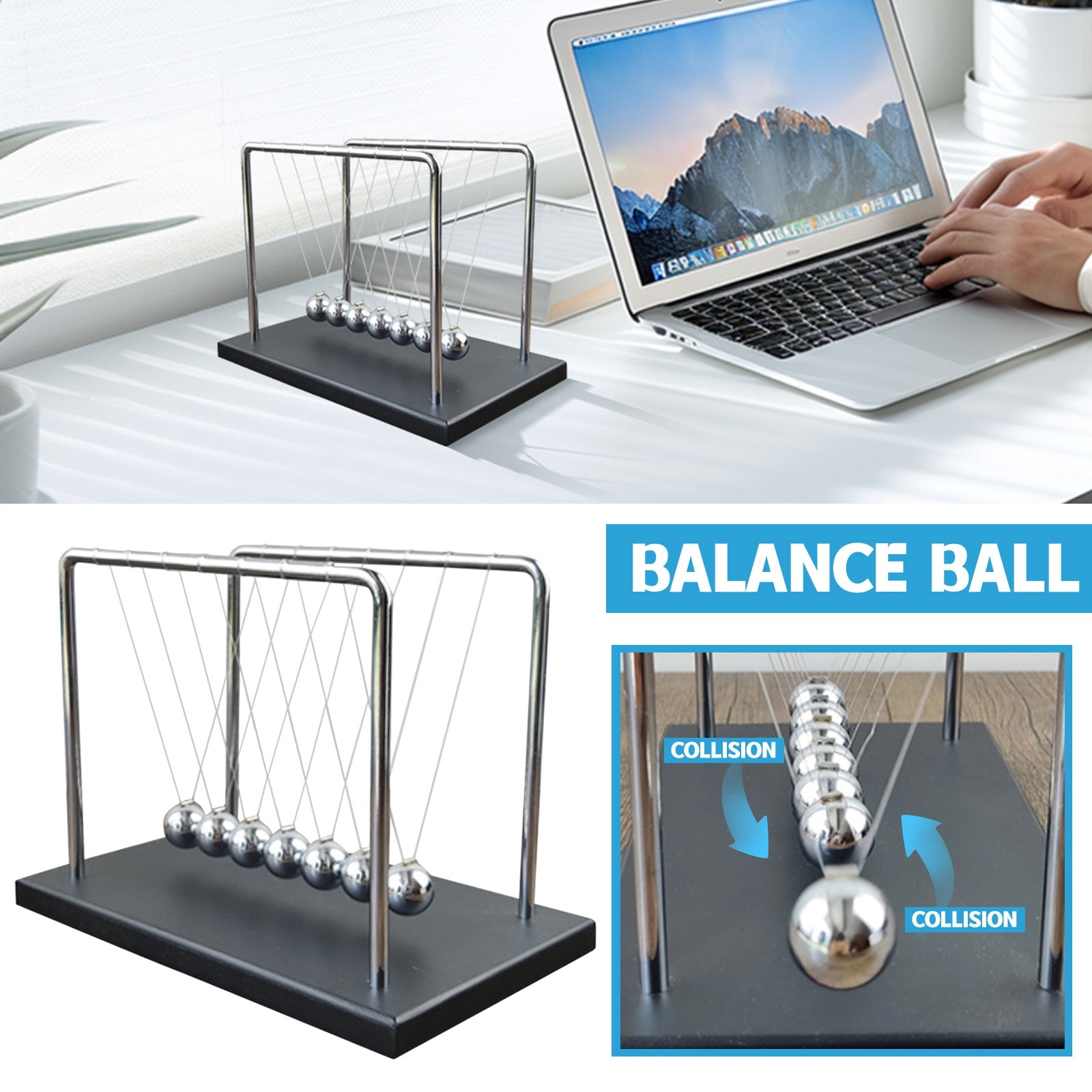 7 Bola Kurva Mekanik Bola Pend - Newton Cradle Large ulasan dan harga