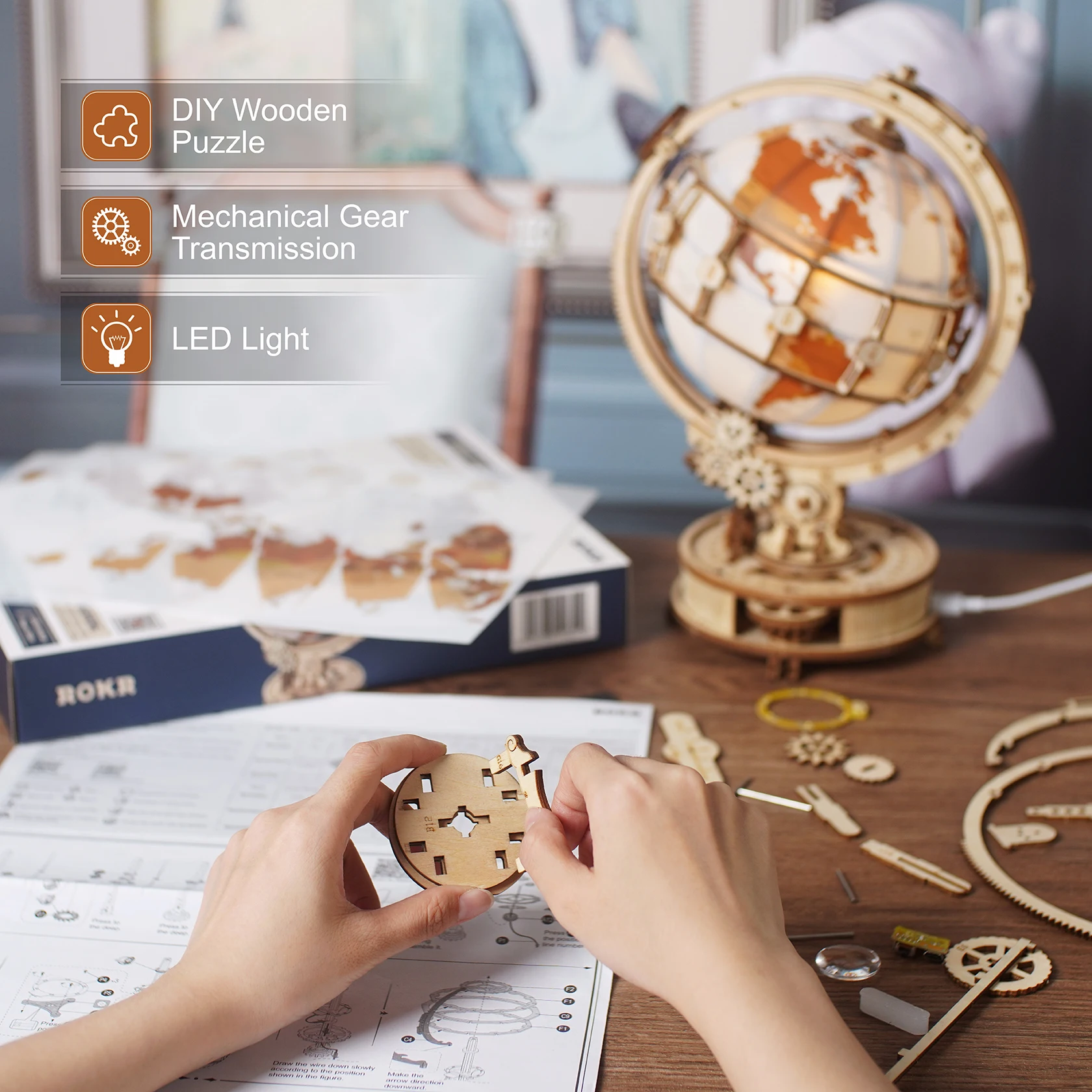 Permainan Puzzle 3D Lampu Bola - Solar System Orrery ulasan dan harga