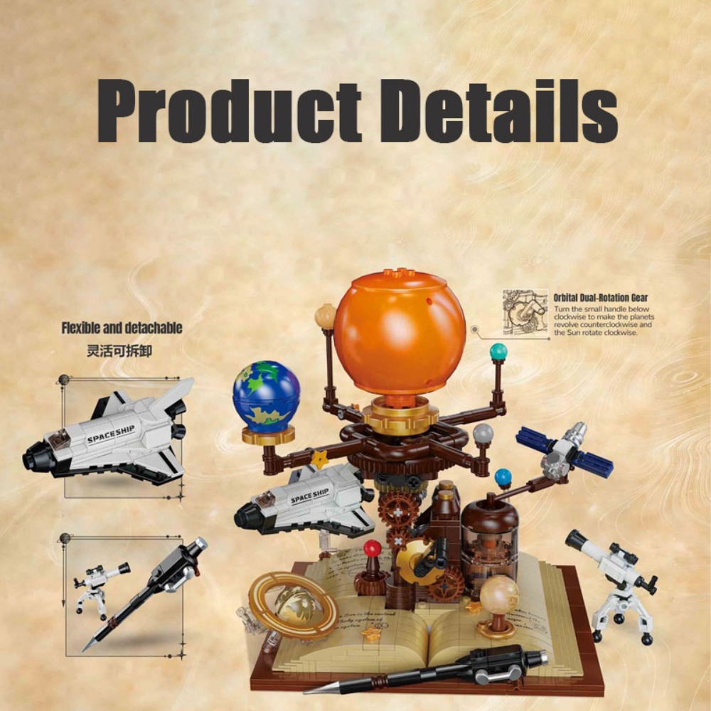 672PCS STEM Building Blocks Ta - Solar System Orrery ulasan dan harga